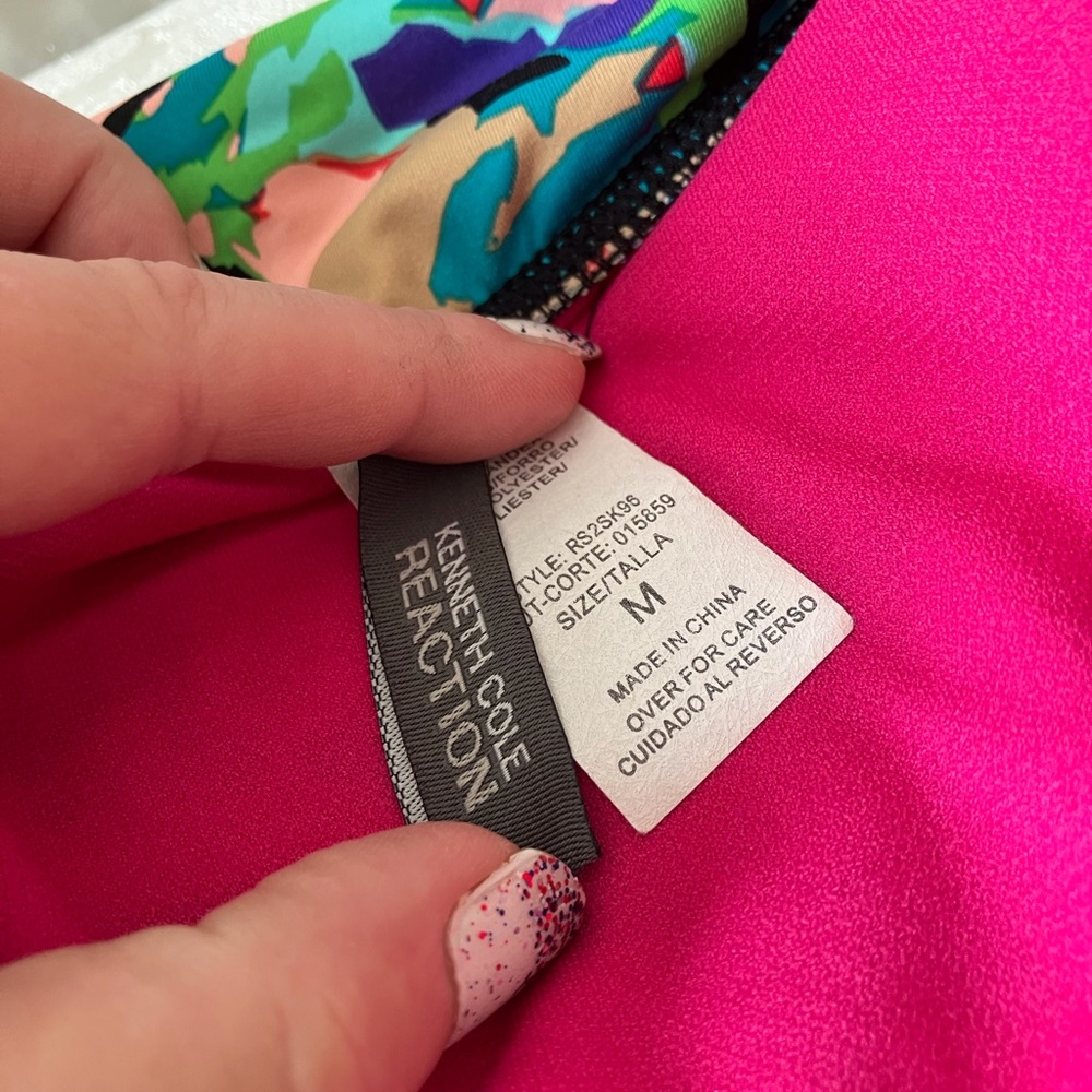 Kenneth Cole Reaction 2 Piece Tankini Swimsuit Floral Print Multi Colored Size M - Picture 16 of 16
